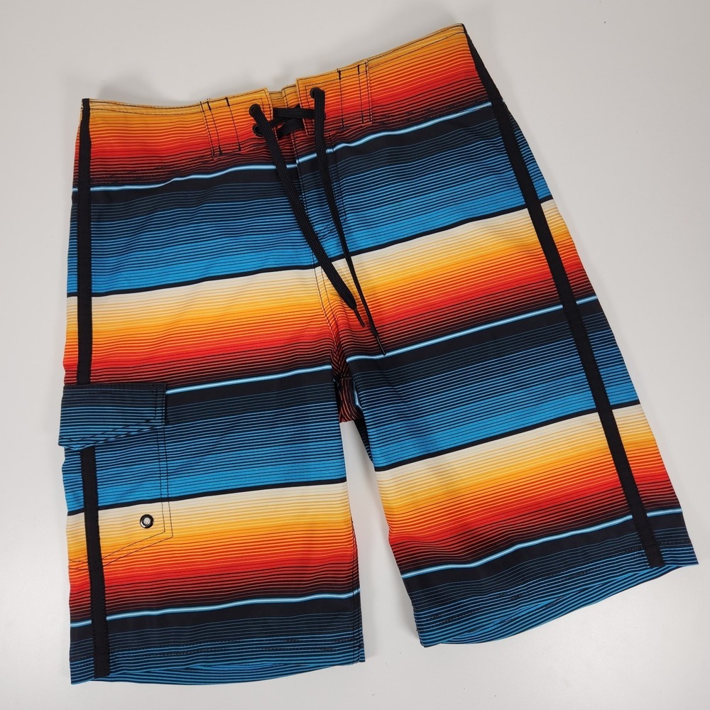 Massimo Supply Co. Men's‎ 30 Board Shorts Swim Trunks Blue Orange Black Pocket